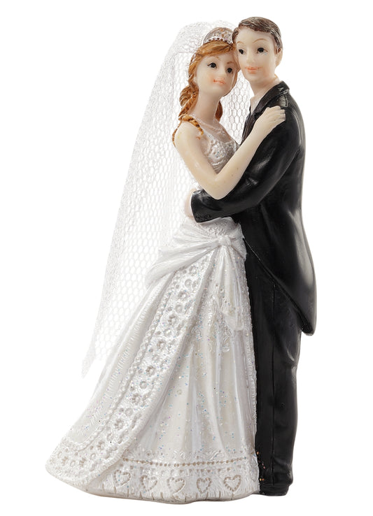 Pareja de novios II, aproximadamente 10,5 cm con velo